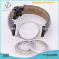 Personalisierte Teen Leder Floating Medaillon Uhr, Leder Wickelarmband Medaillon